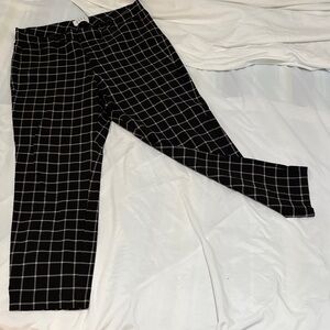 Elle Womens Black and White Checkered Dress Pants